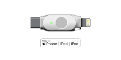 Chiave di sicurezza FIDO con connettore lightning per MFA su dispositivi iOS iPhone e iPad